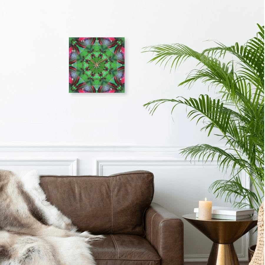 Miniatura 2 de 3dRose, Retro MCM Square Motif Vintage Pattern Mustard, 10x10 Wall Clock