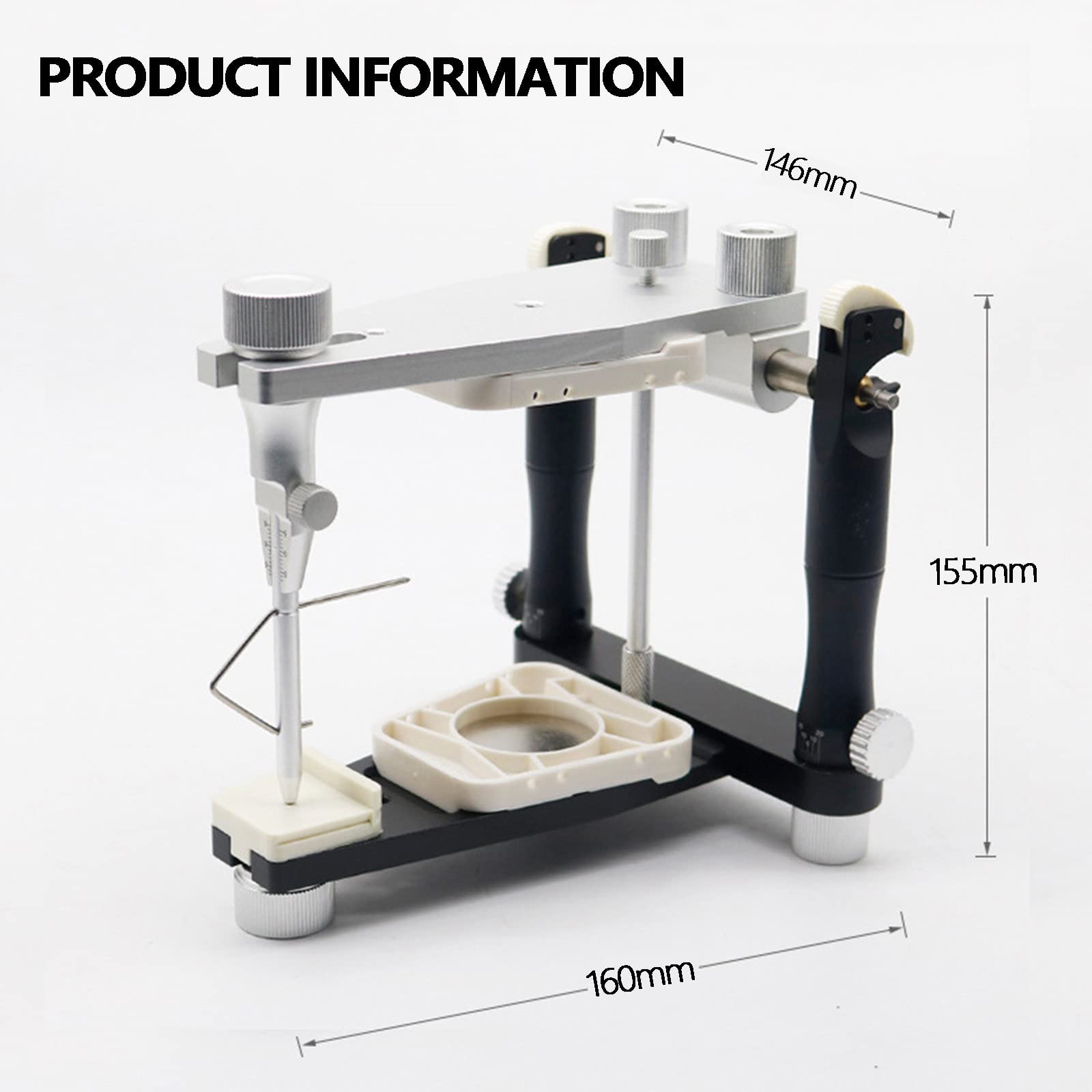 Articolatore Regolabile, Strumento per Laboratorio Odontotecnico, Articolatore Magnetico Dentale, Articolatore Protesico Regolabile per Protesi Odontotecnico Mascella