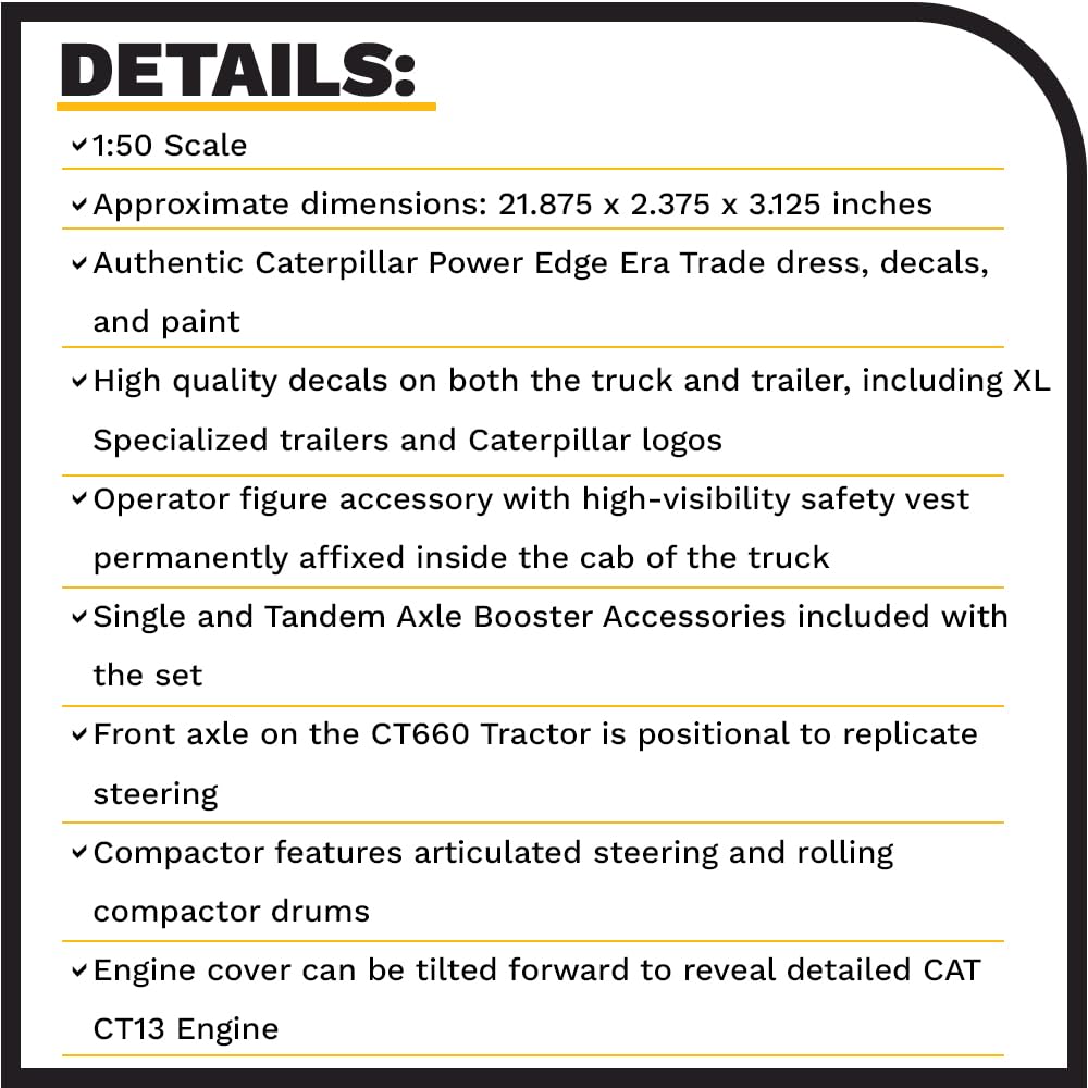 Diecast Masters 1:50 Cat CT660 Tractor, TK120 Lowboy, CB-534D XW Compactor
