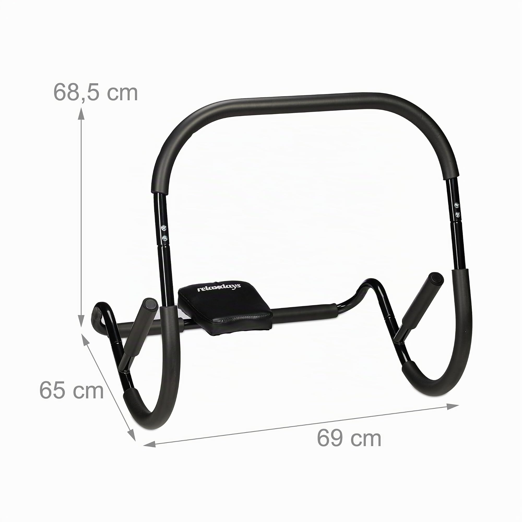 Relaxdays Bauchtrainer, Bauchmuskeltrainer, HxBxT: 68,5 x 69 x 65 cm, effektives Training zuhause, für Sit-Ups