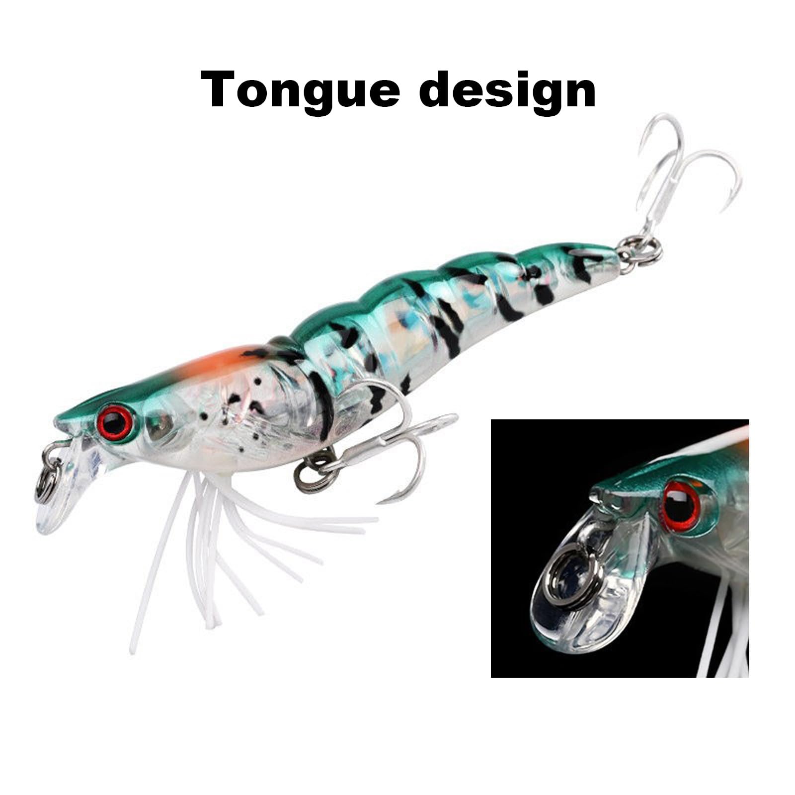 Weiche Köder für Barsch und Forelle, realistisches Garnelen- und Krebs-Design, langsam sinkende und langwerfige bionische Angelköder, 10 Stück