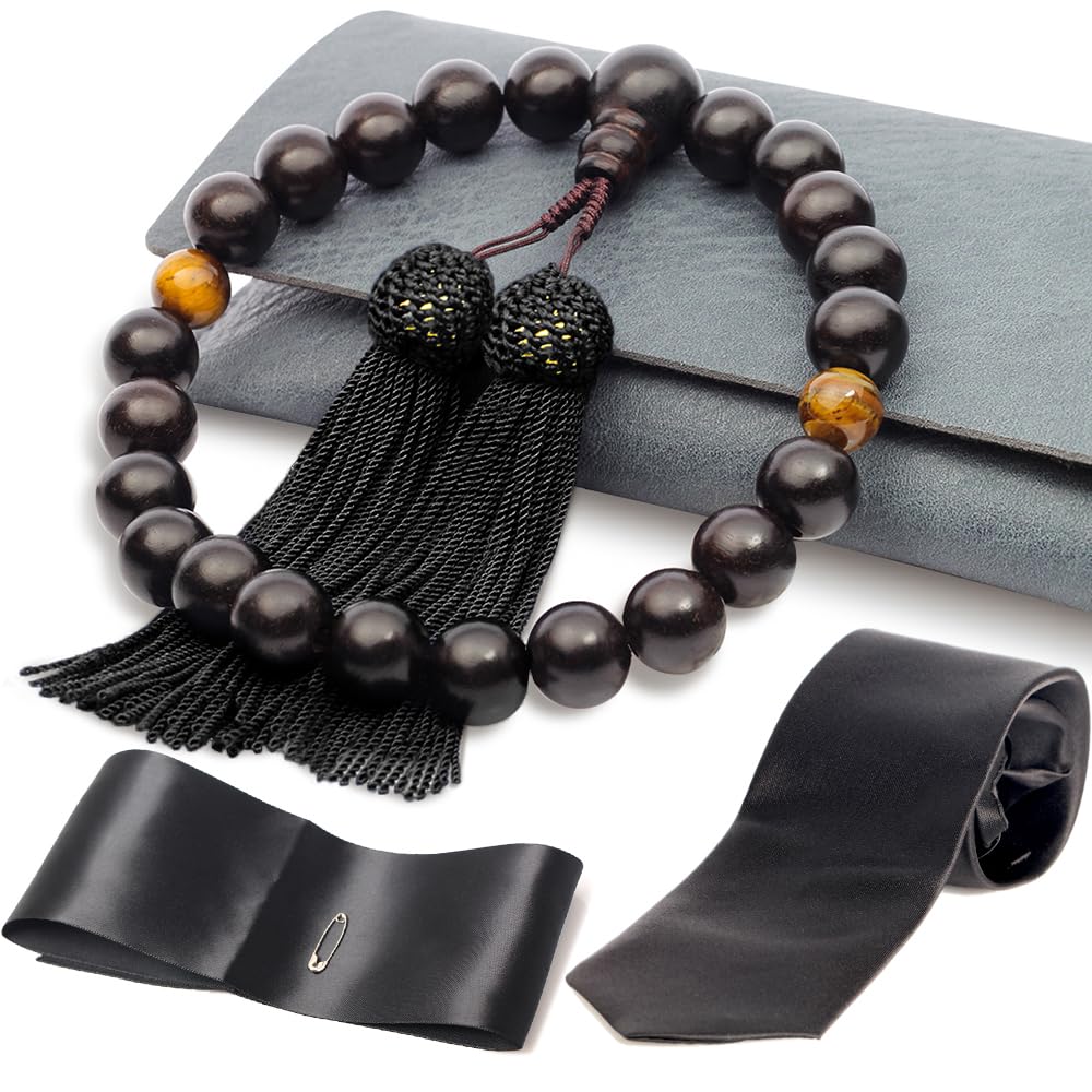 数珠　縞黒檀　男性用　葬儀　鉄刀木 Amazon｜通雲念珠屋 数珠 男性用 縞黒檀 念珠 葬式 葬儀 お通夜