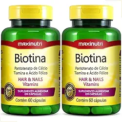 Biotina - 2 unidades de 60 cápsulas - Maxinutri