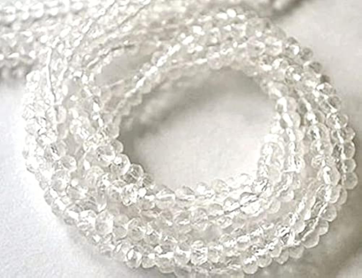 Crystal Quartz rondelles 4mm évitez les fausses pierres avec ce quartz naturel
