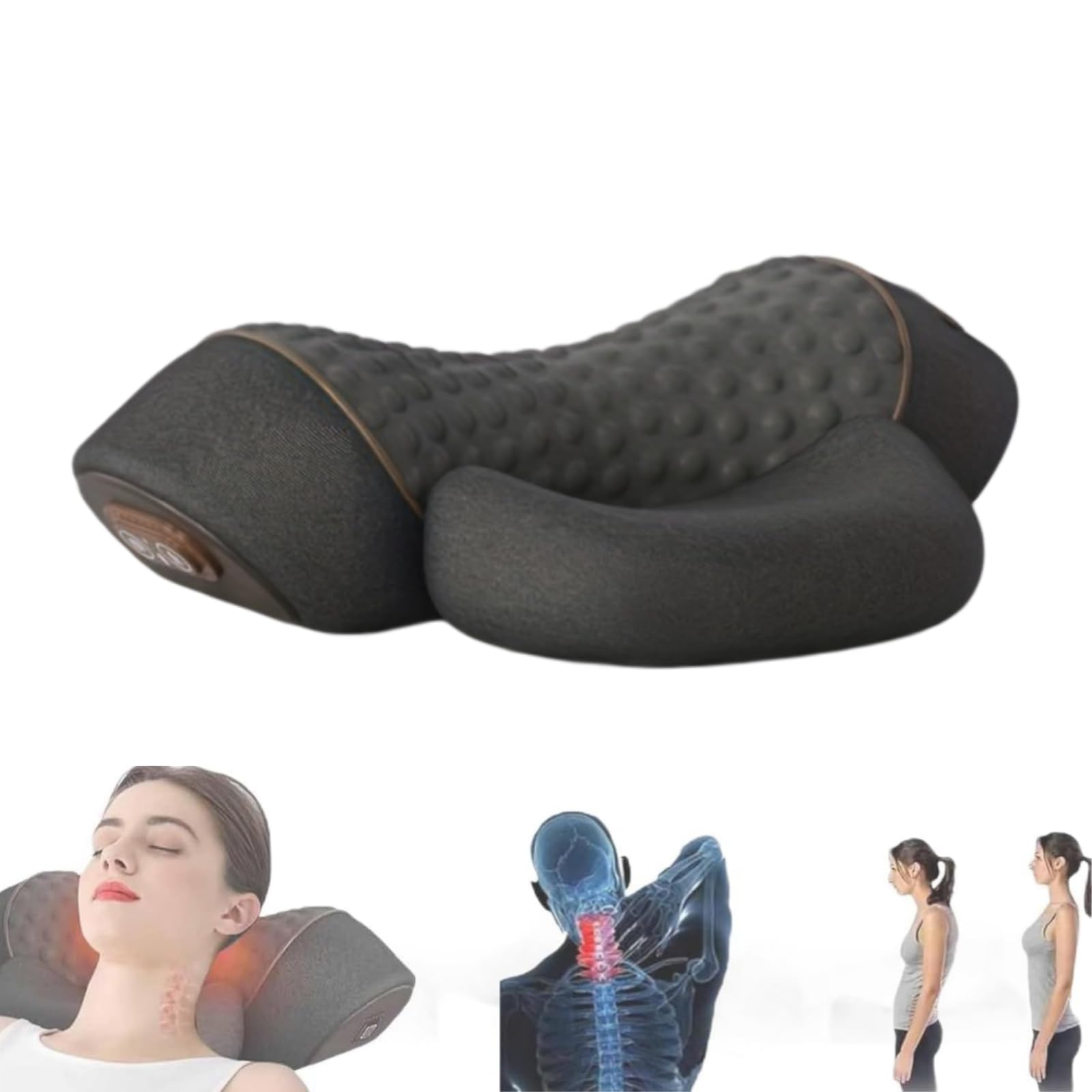 orthoval Neckma Orthopädisches Kissen，Nackenmassagekissen Elektrisch 2026 Upgrade, mit Heizfunktion & Airbag, Ergonomisches Memory-Schaum Entspannungskissen für Nacken & Schultern