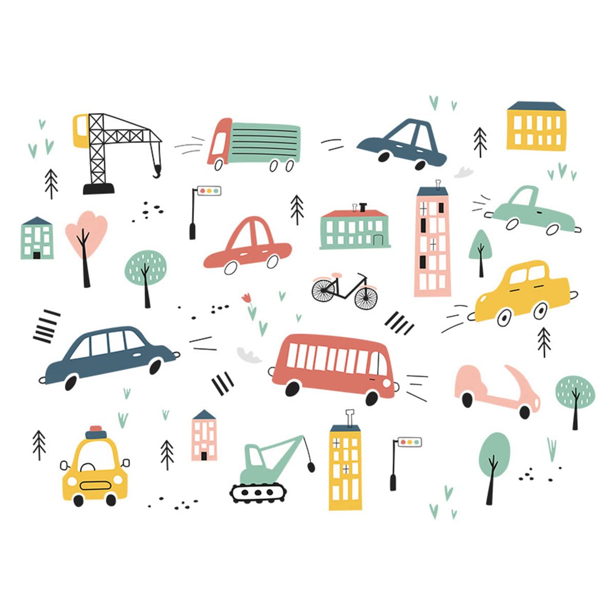 Assorted DIY Cars Bus Engineering Vehicle Transports Truck Wall Sticker Mural Art Decal for Children Boy Gril Bedroom Study Room Nursery Room Decor - Image 4