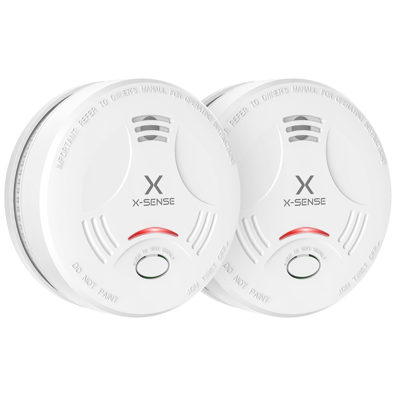 X-Sense Détecteur de Fumée avec 10 Ans de Durée de Vie de la Pile, Détecteur d'Incendie Répond à la Norme EN14604, SD11, Lot de 2
