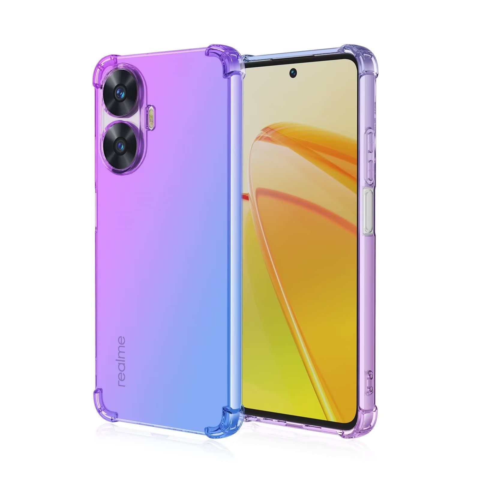 Topme Cover per Realme C55 / Realme Narzo N55 (6.72 Inches) Custodia Case, Protezione Della Pelle Della Custodia in Silicone Tpu - Verde Matcha