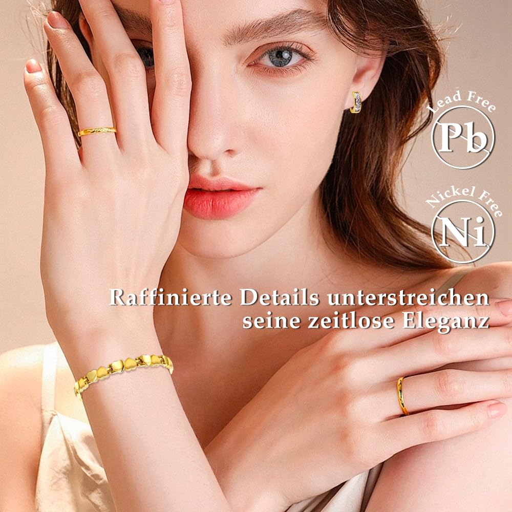 Love Energetix Bracelet magnétique en titane pour femme avec outil de réglage de la taille, boîte cadeau (3500 gauss)
