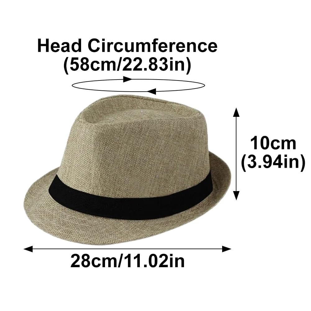 Sombreros Panamá de ala Corta, Sombreros Fedora Unisex para la Playa, Ideales para Fiestas, Disfraces y Bodas.