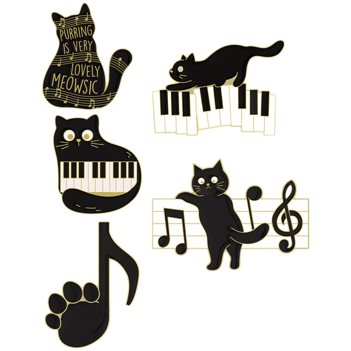 Spilla Con Nota Musicale Di Gatto A Tema Penna Spilla Con Animali Perni Puntine Perno Zaini Spille Di Gatto Nero Spille Divertenti Adesivi Spillo Black Lega