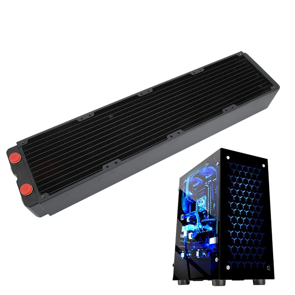 Radiatore 480mm per raffreddamento ad acqua PC, filettatura G1/4, 12 tubi, rame pieno, dissipatore di calore dissipatore di calore CPU del computer Radiatore scambiatore di calore