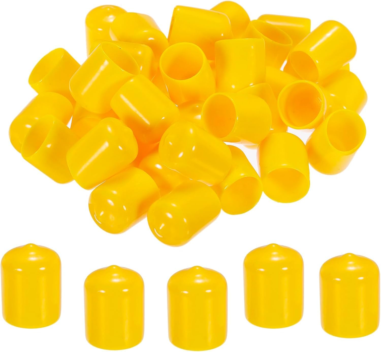 Embouts en caoutchouc jaune 16 mm capuchon vinyle flexible pour tube et vis x100
