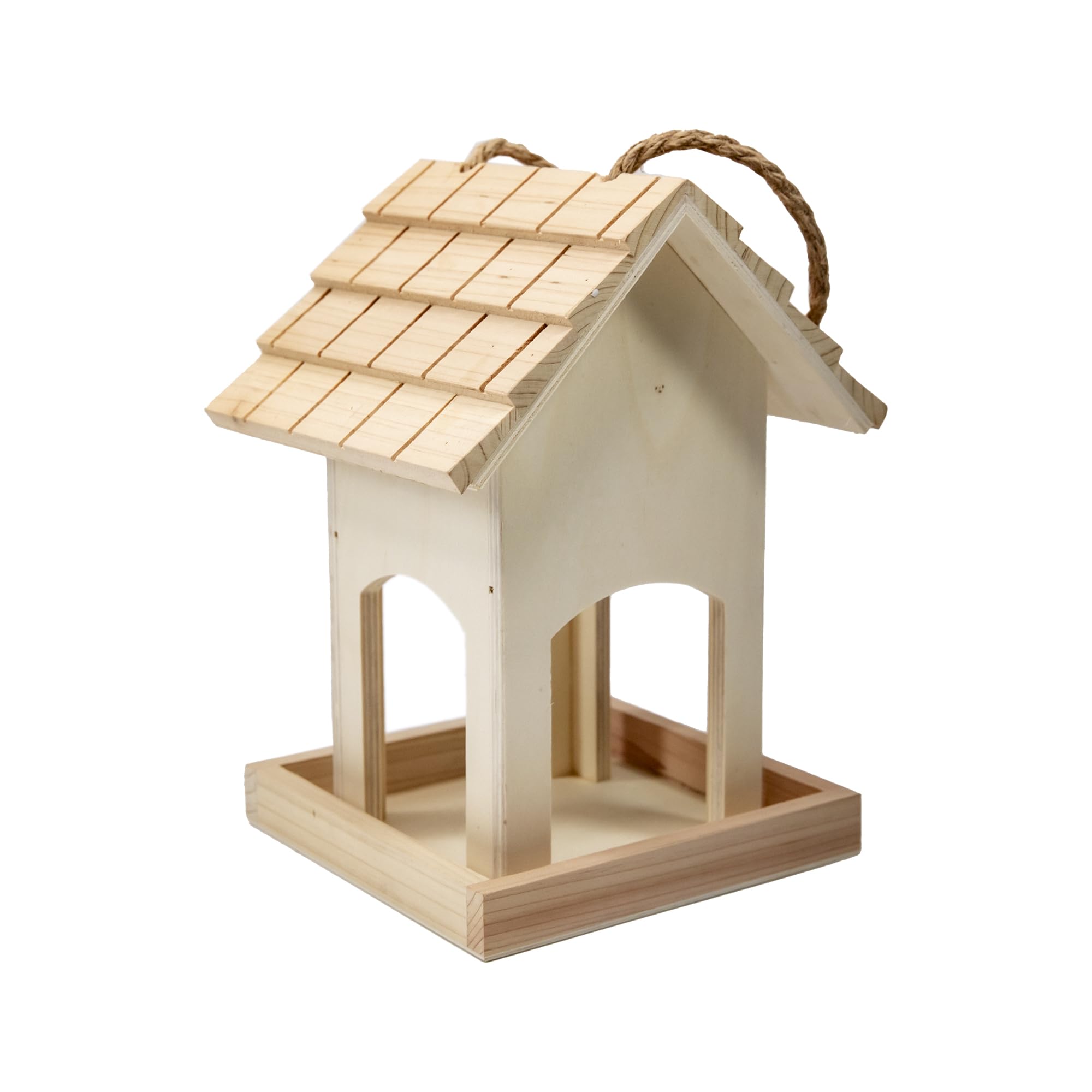 YCHTEWY-DIY Wooden Bird House,Wild Bird Feeder, Hanging Birdhouse Attract Birds & Beautify Your Yard! (Cream, A) - Image 2