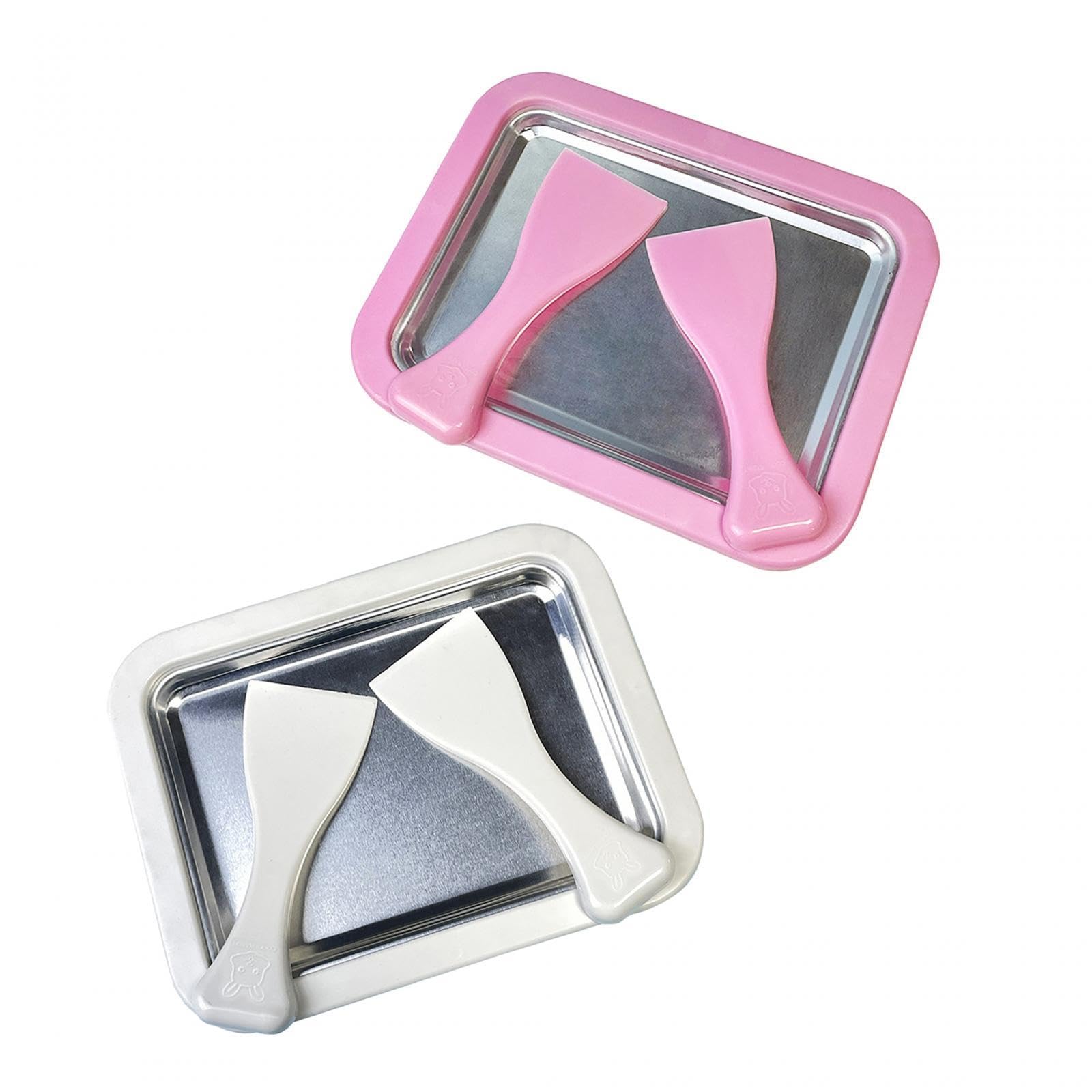 SECRET DESIRE Diy Ice Cream Maker Roller Pan With 2 Scrapers Aluminum Kitchenware For Home White-image-27
