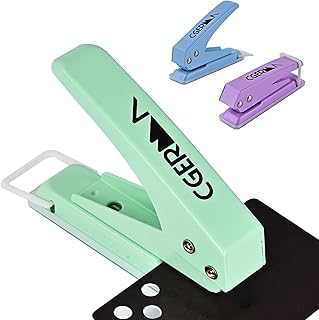 Single Hole Puncher, 1/4" Hole Punch, Heavy Duty Hole Puncher, 50% Labor Savings, Paper Punch, 15 Sheet Capacity, Metal Hole Puncher for ID Card, Chipboard, Art Project, 3 pcs