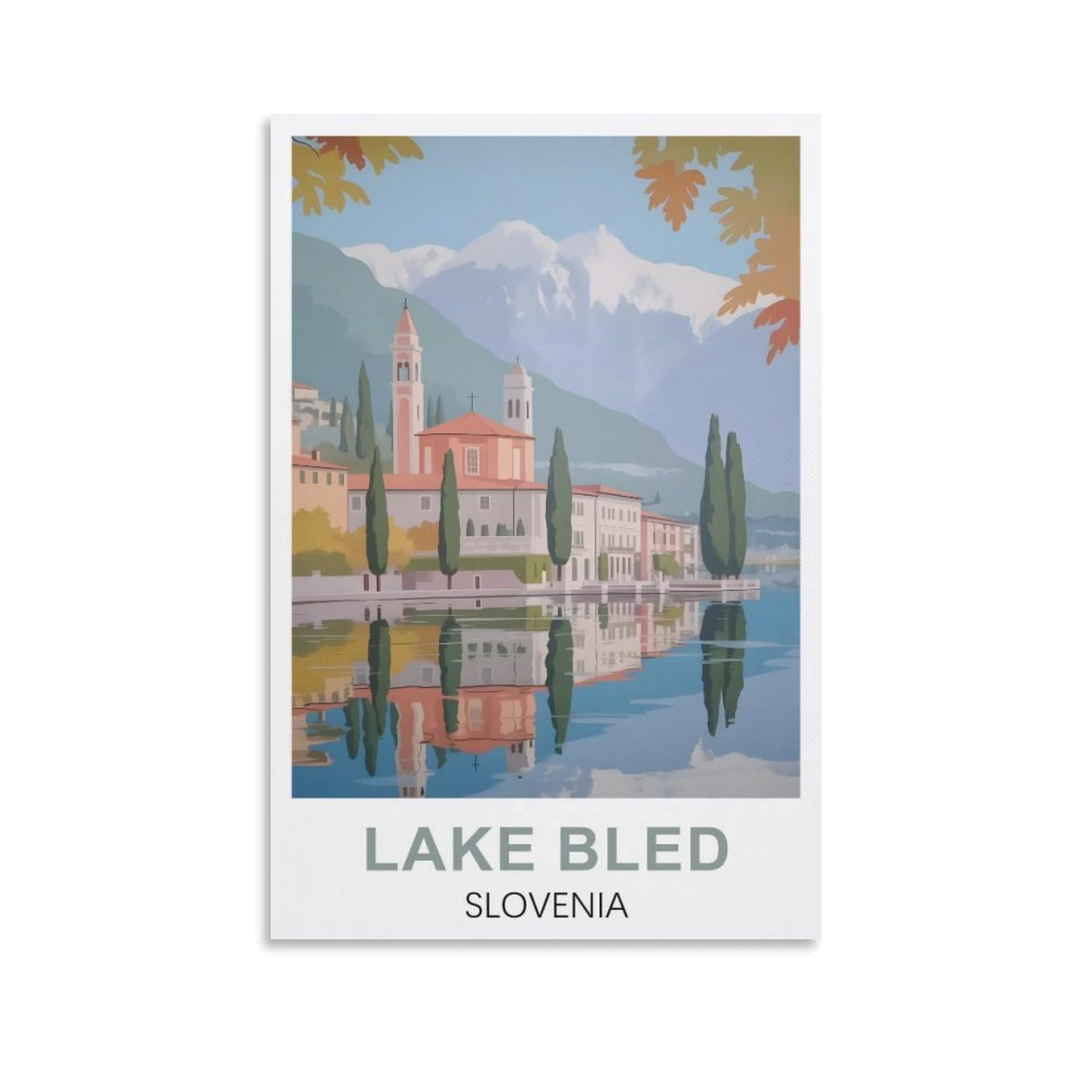 Ezmlfa S317 Diy 5D Diamond Art Painting Kits,Lake Bled Slovenia Colourful Rhinestone Diamond Arts Kits For Beginners, Perfect Home Wall Decor Gifts 40X50cm
