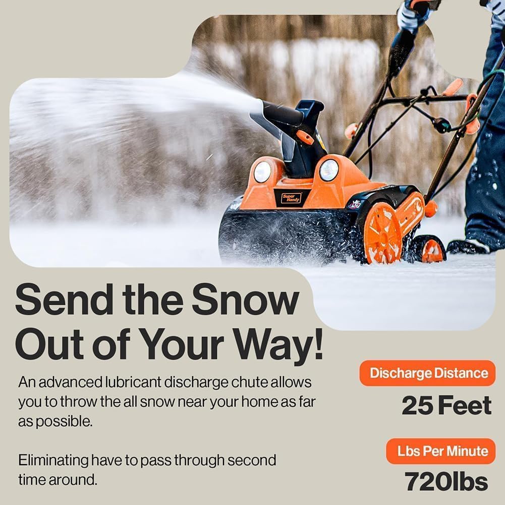 電動除雪機、2200W電動プッシュ除雪機、ライン長さ30M、清掃幅46Cm