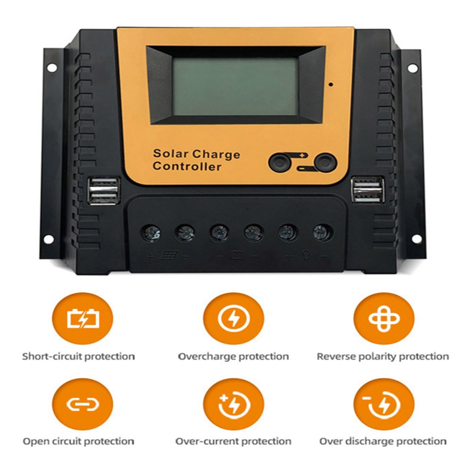 Kontroler Ładowania Słonecznego 12v 24v 48v 10A 50A 80A Słoneczny Regulator Baterii Panelu Podwójny Wyświetlacz LCD USB 5V łAtwy W ObsłUdze(80A)