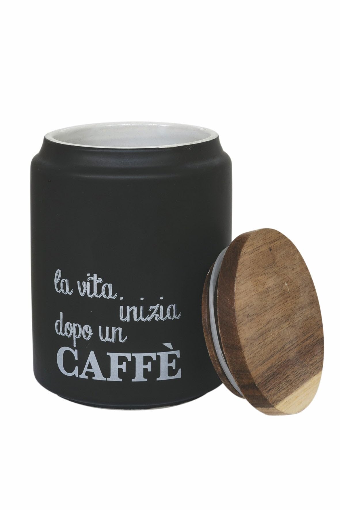 Villa d'Este Home Tivoli Barattolo caffè in ceramica 750 ml, coperchio in bambù, Bigismore