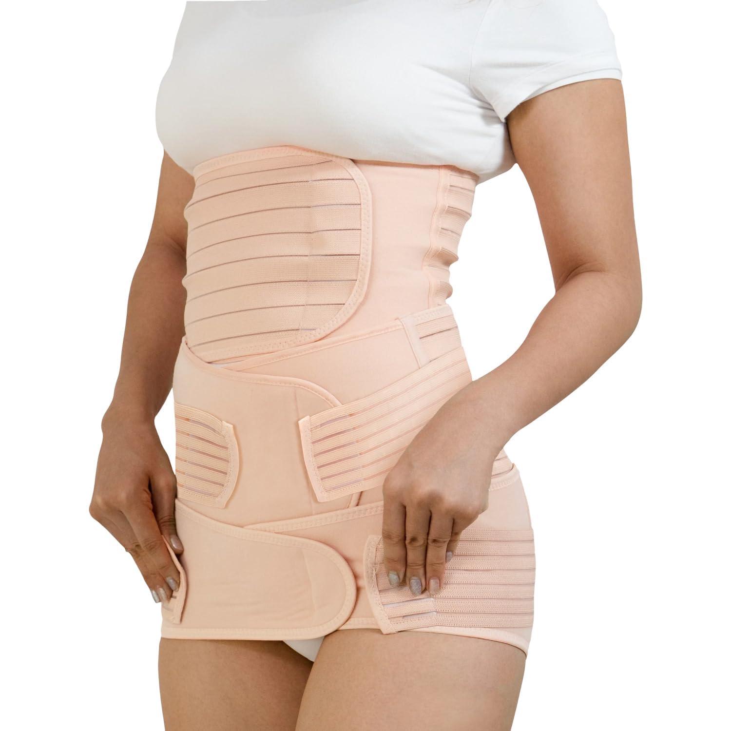 Postpartum Belt After Delivery 3 In 1 Shapewear For Women Adjustable Waist Trimmer Belly Support Belt Maternity Recovery Wrap After C-Section Pregnancy Support Belt XX-Large Beige-image-47