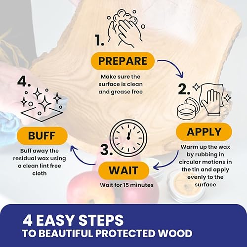 Miniatura 4 de Beeswax - Esmalte y acondicionador para muebles de madera (lavanda, 3.4 onzas líquidas) mejora la belleza natural de la haya de pino y roble y más