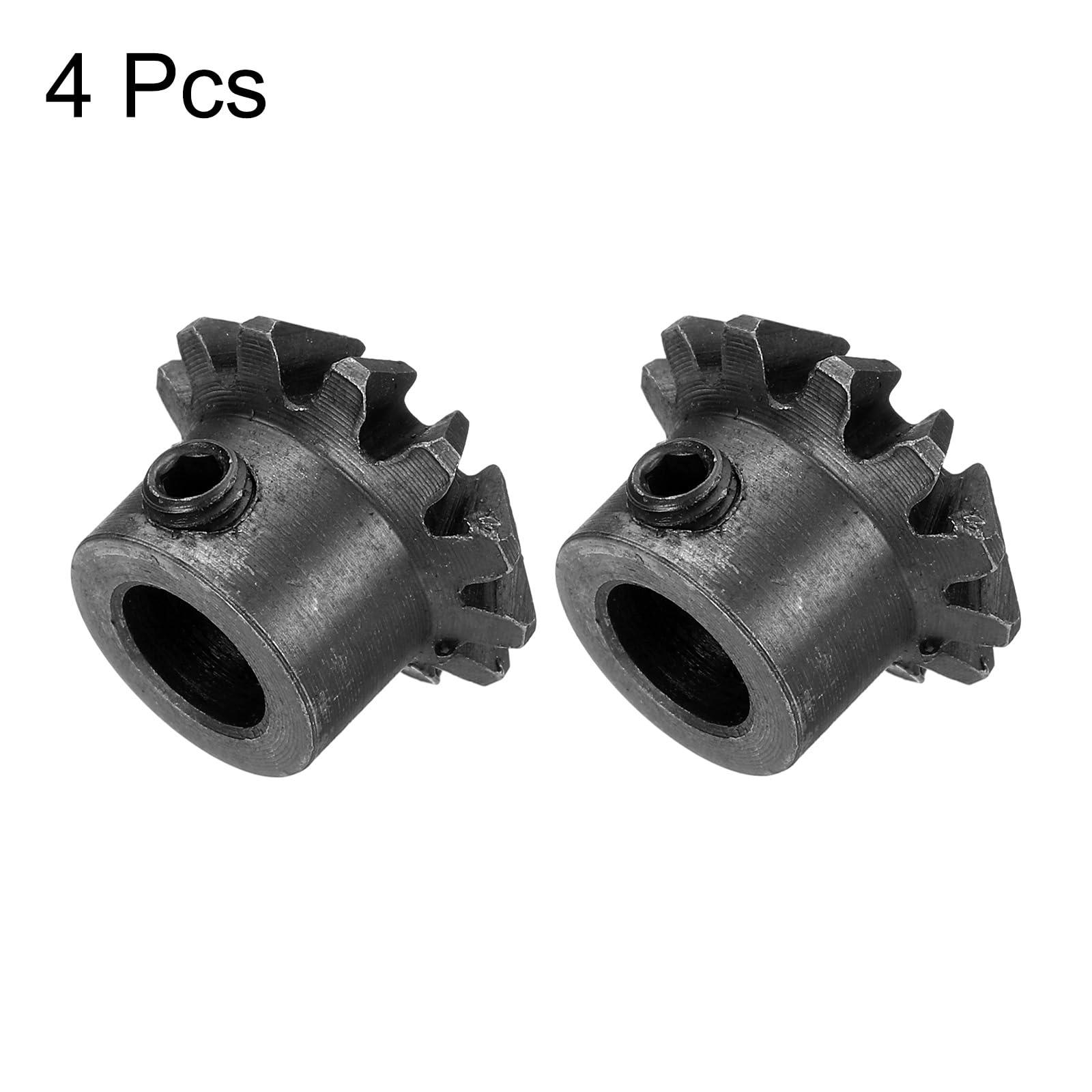 QUARKZMAN 4pcs Engrenage Conique 1,5 Module 1:1 Réduction Taux 12t 8mm Trou Dia Engrenage Conique Pignon Engrenage Laiton, 90 Degrés Direction Engrenage pour Matériel Mécanique Rotation