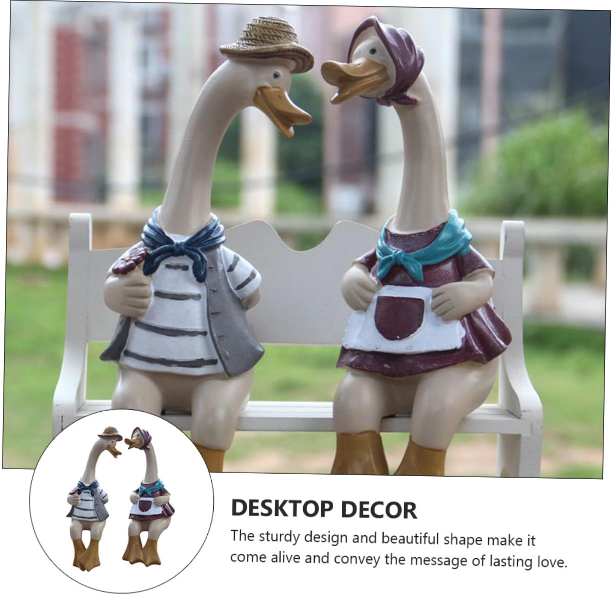 SOIMISS Harzfigur Entenpaar Handgefertigt Romantisches Desktop Ornament Wohndeko Schlafzimmer Wohnzimmer