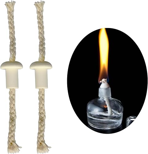 Miniatura 3 de Mechas de lámpara de aceite, lámpara de aceite de queroseno de algodón redondo, mechas para soportes de cerámica, antorcha, botella de vino, lámpara