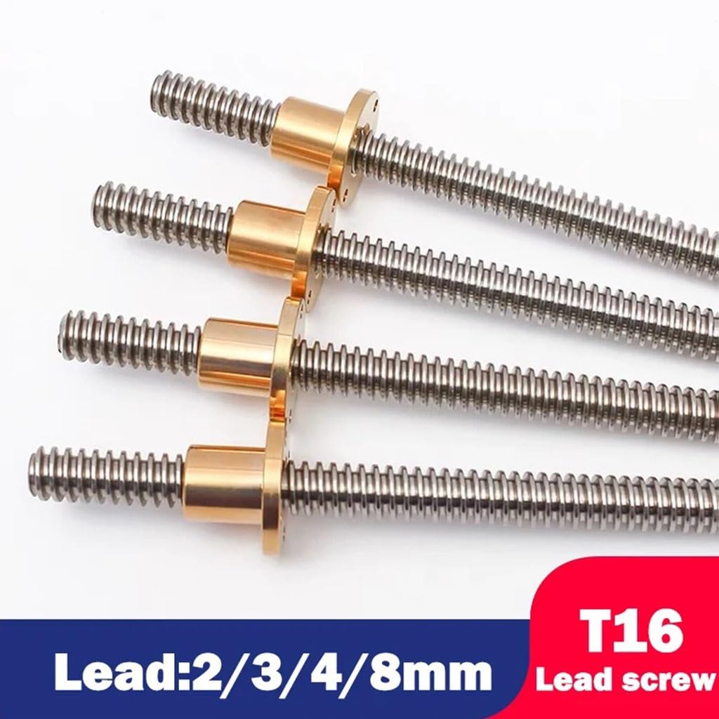 Tige filetée, vis trapézoïdale, vis trapézoïdale T16 100 mm 150 200 250 300 350 400 500 600 mm, pas de vis 2/3/4/8 mm, vis trapézoïdale for imprimante 3D, 1 pièce(Picth 3mm Lead 3mm,200mm)