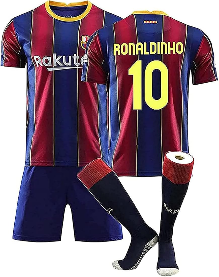 Ronaldinho 10 Jerseys Camiseta de fútbol para hombre, diseño de