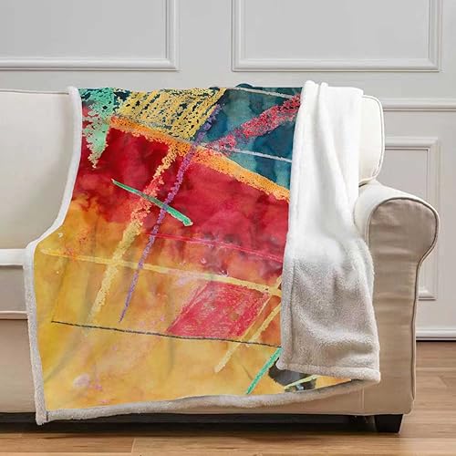 Miniatura 1 de Painting Watercolor Cobijas Calientes para Invierno Flannel Blanket Fuzzy, Warm, Cozy, Thick for Sofa Bed Couch Baby Size 39In x 59In