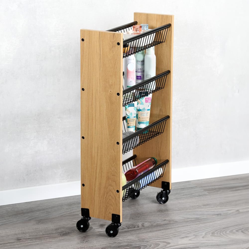 Kesper Carrello con ruote, 4 ripiani, 45 x 17 x 77 cm, 2784313