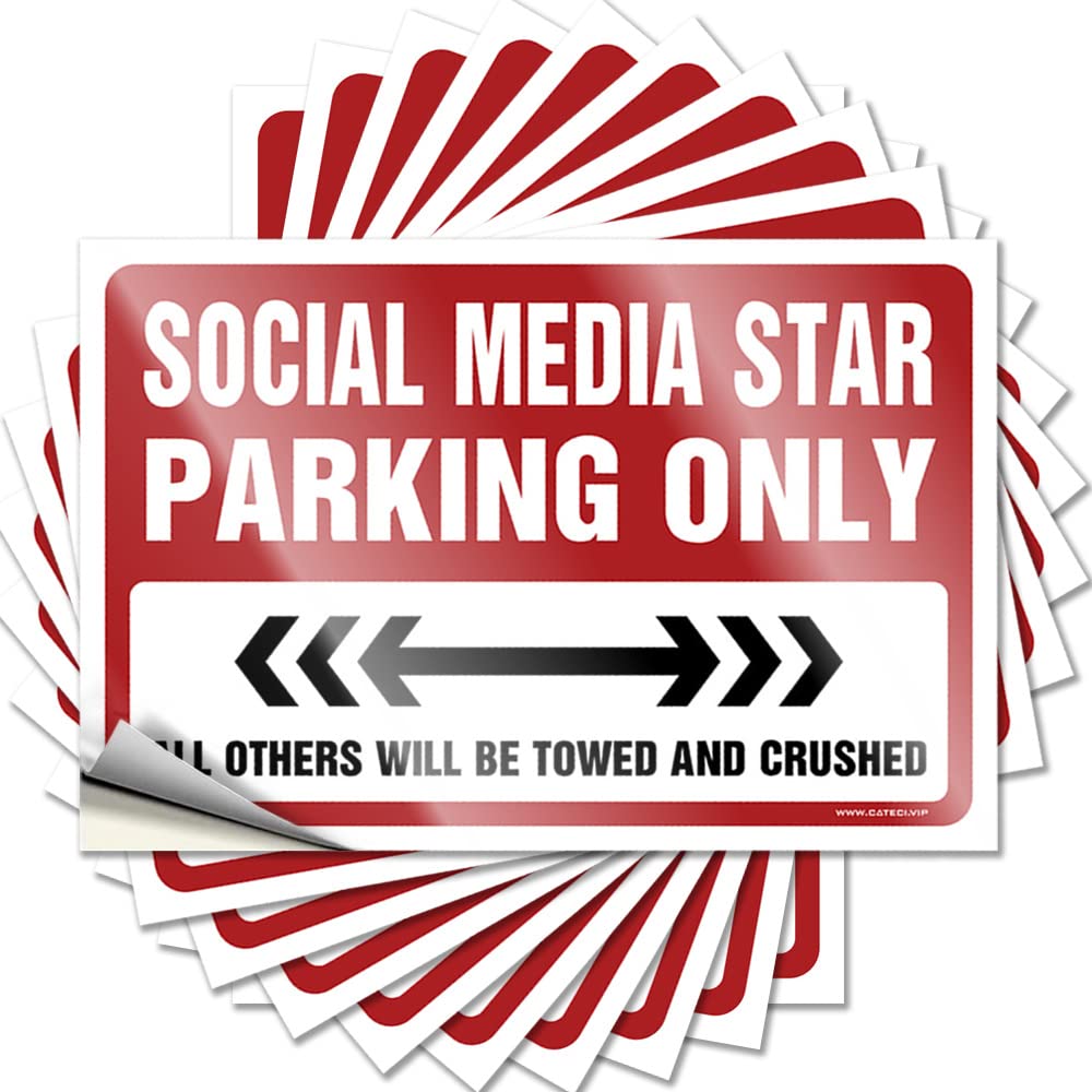Guest Bathroom Decor, Funny Sticker Long Cover Social Media Star Parking Only | Western Bathroom Waterproof Vinyl Stickers(8X12CM)