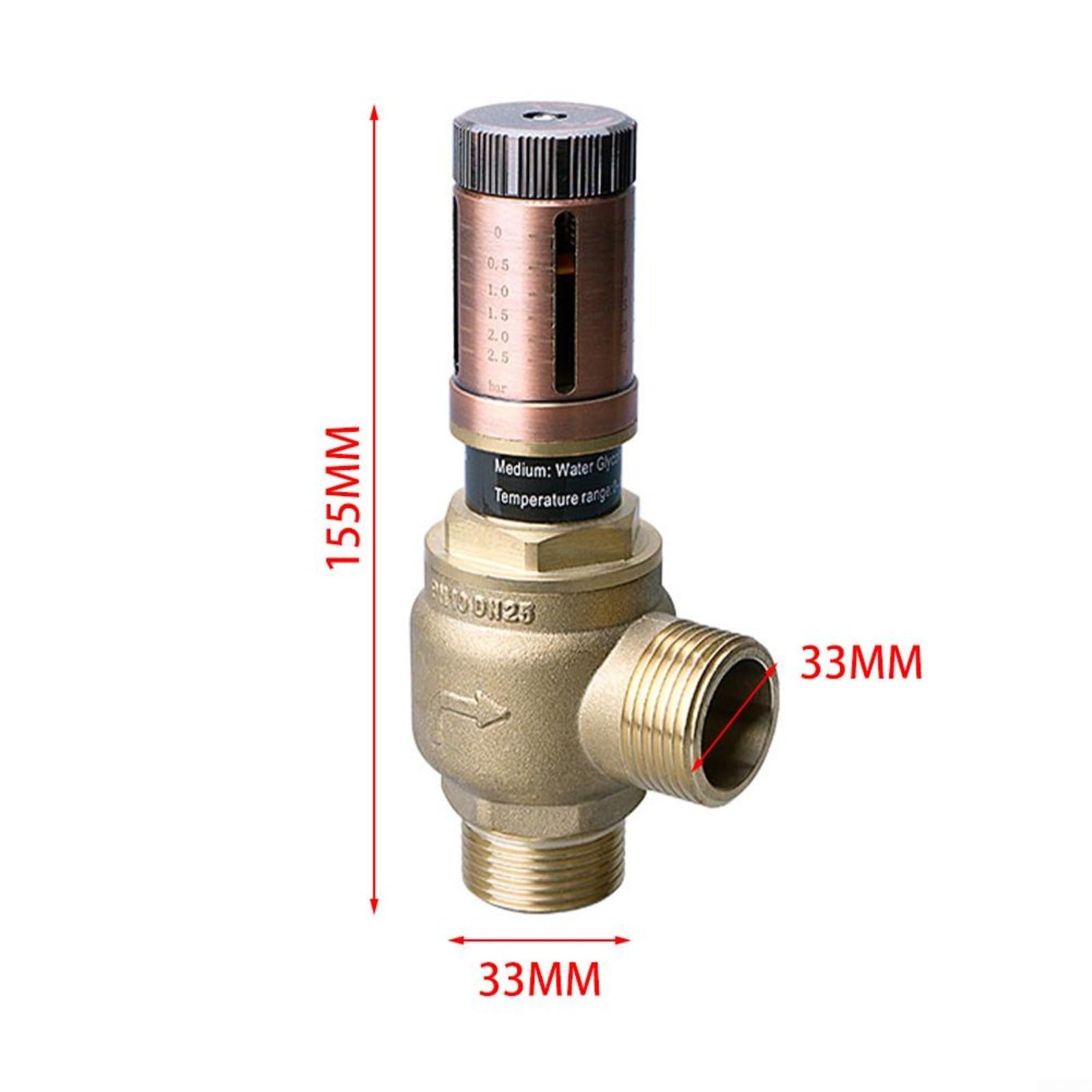 per sistemi HVAC della caldaia della valvola di bypass di pressione differenziale compatta, componente di equilibrio con display bar/mH2O, costruzione in ottone 33mm