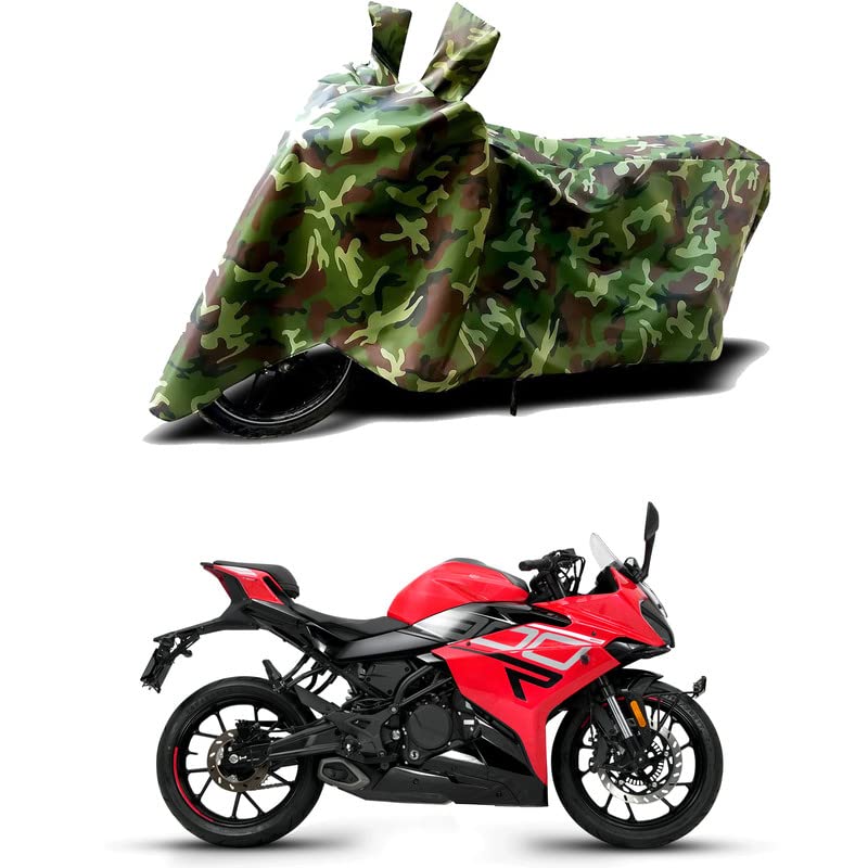 Image of 100% Water Resistant Full Bike Scooty Two Wheeler Body Cover Compatible for Keeway K300 R /UV-Rays /Heat Protection /Birds Dropping /Scratchproof /Dust Proof /Waterproof /All Varients[Green MJ]