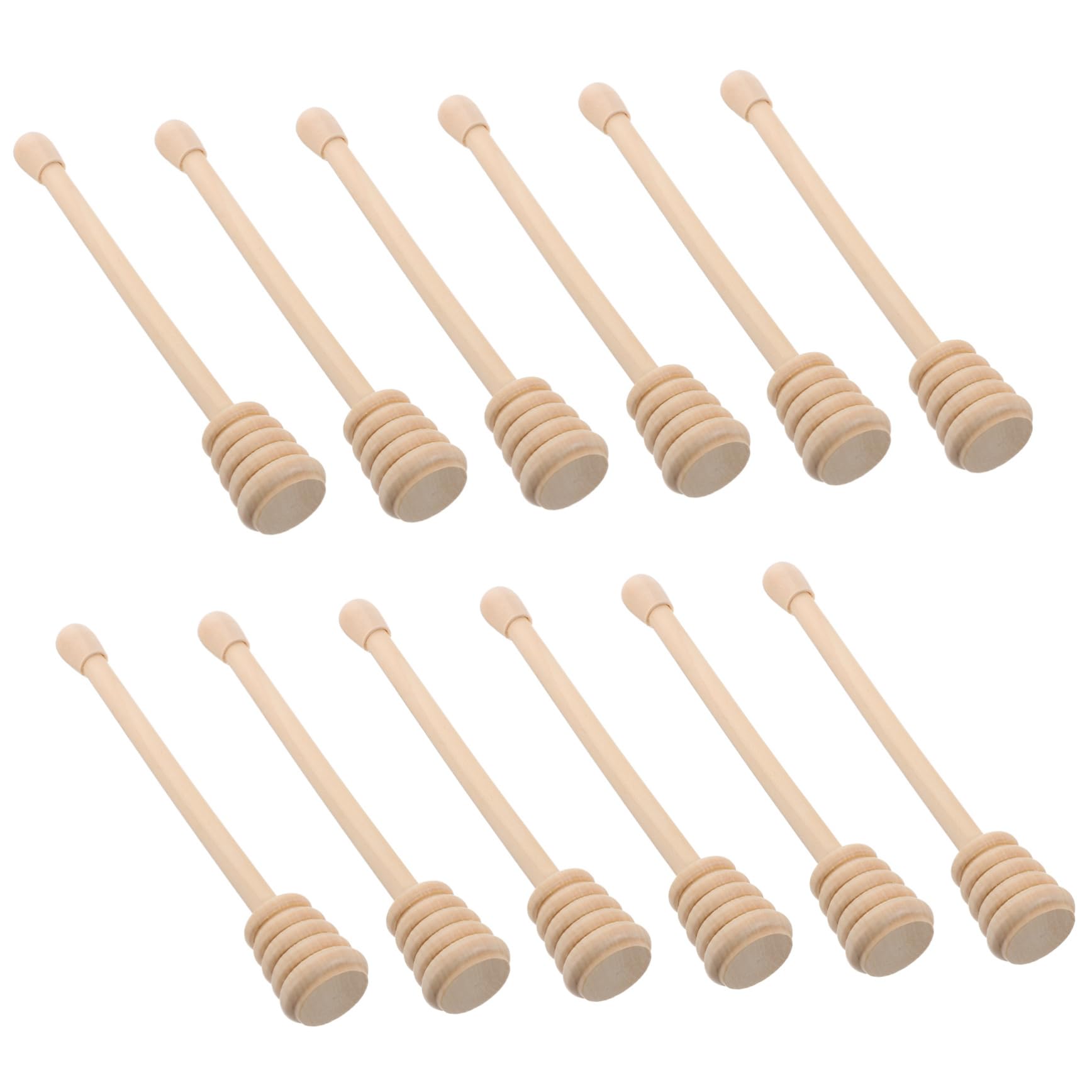 GLEAVI 12Pcs Wooden Honey Dipper Sticks Honey Mixing Sticks for Tea and Desserts for Home and Parties Creative Honey Stirring Tools