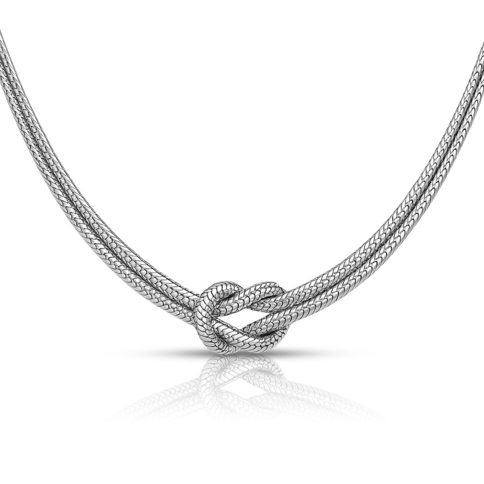 Collana Argento 925 Con Nodo, Regolabile, Nodo Simbolico per Amore, Amicizia e Infinito ideale per regalo San Valentino, made in italy