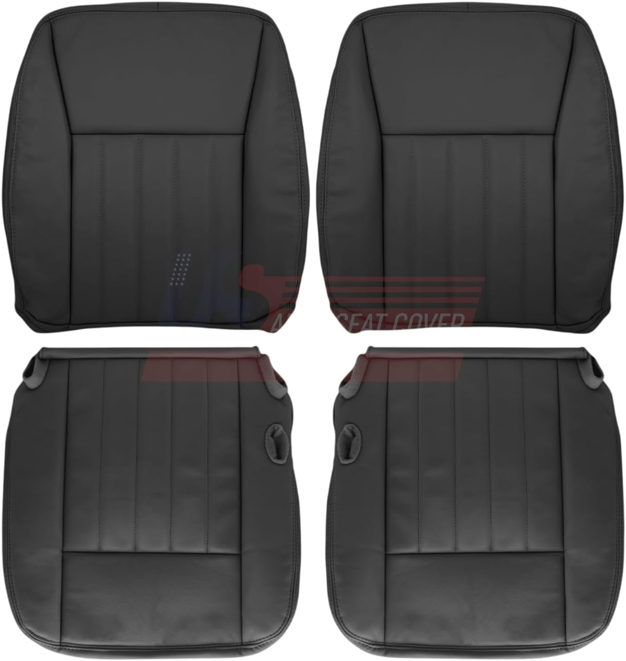 US Auto Seat Cover 2003-2011 fits Lincoln Town Car Genuine Leather Front Replacement Covers Black