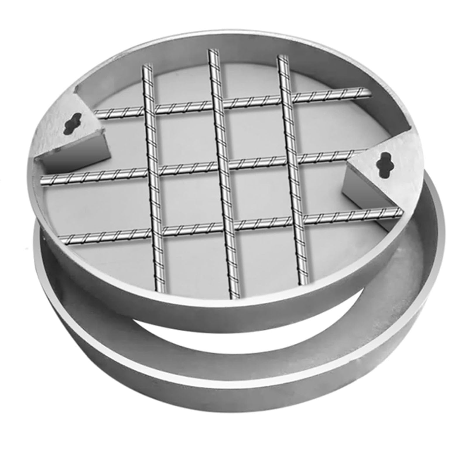 SENJINGHUA Stainless Steel Invisible Manhole Cover and Frame, Outdoor Round Yard Recessed Sewage Basin Lid, Heavy Duty Septic Tank Covers Decoration for Yard Driveway Pavement Parking,800mm/31.5in