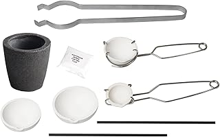 Jewelry Smelting Gold Silver Set Kit Ceramic Foundry Crucible Tongs Flux 17A