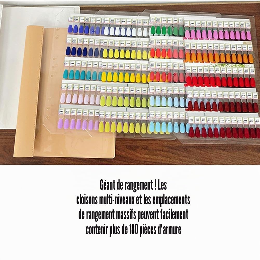 Livre d'échantillons d'ongles magnétique, présentoir de couleurs pour ongles 120/180/240, organisateur de rangement pour ongles magnétiques vierges 2025, avec ongles de remplacement transparents, pas
