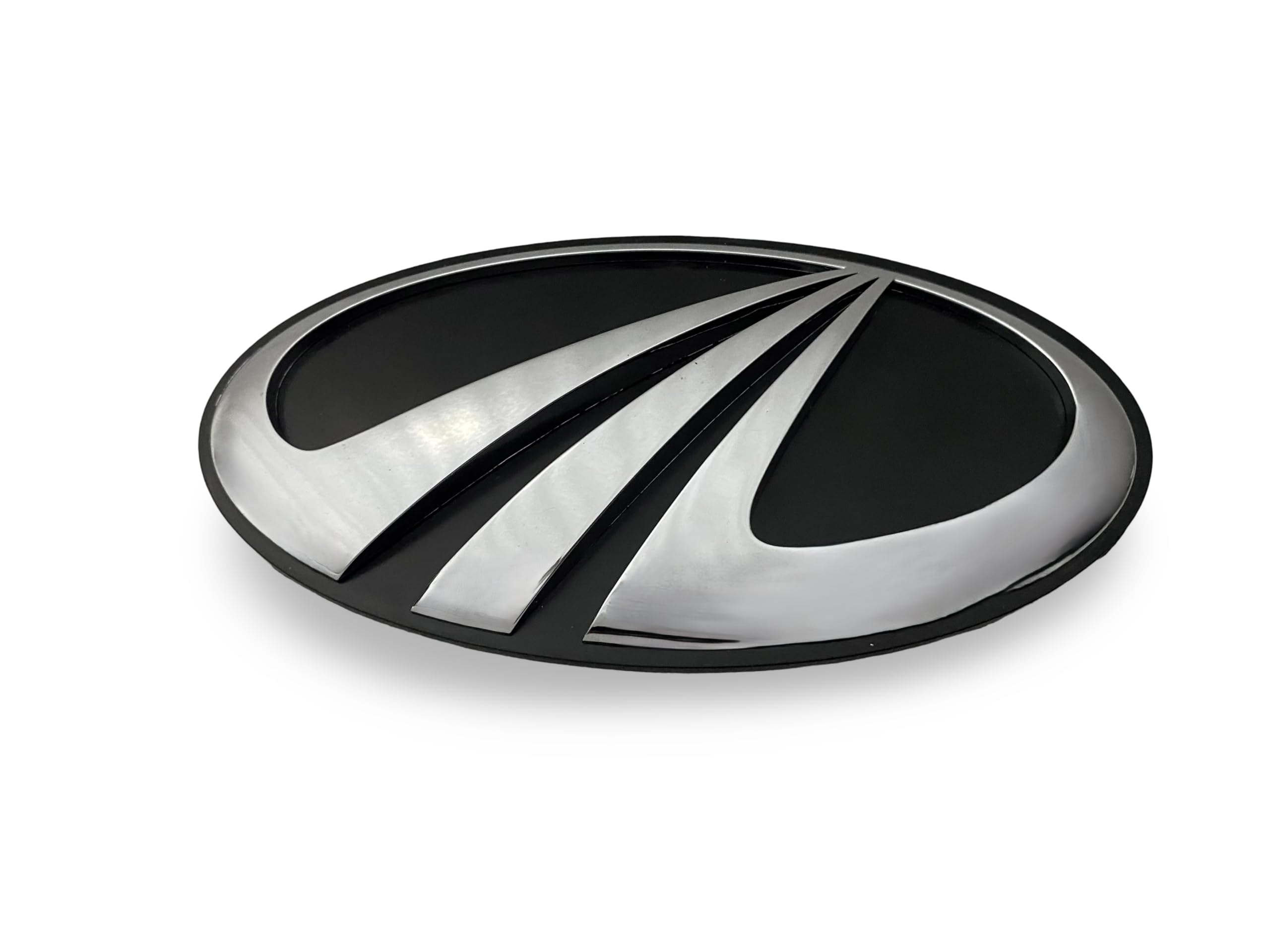Mahin_dra Logo Emblem, Front & Rear Bumper Grill Badge, Black and Silver, 13 x 6.5 cm-image-4