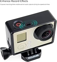 Vista 4 de Funda de montaje en marco para GoPro Hero 4 3 3+ con tapa de lente y tapa de puerta lateral, alambre protector conectable, carcasa de esqueleto, kit