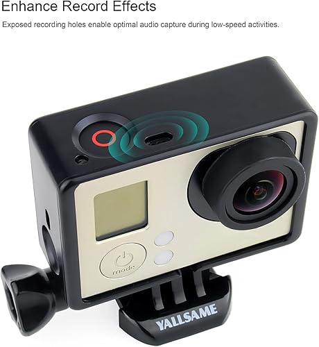 Miniatura 4 de Funda de montaje en marco para GoPro Hero 4 3 3+ con tapa de lente y tapa de puerta lateral, alambre protector conectable, carcasa de esqueleto, kit