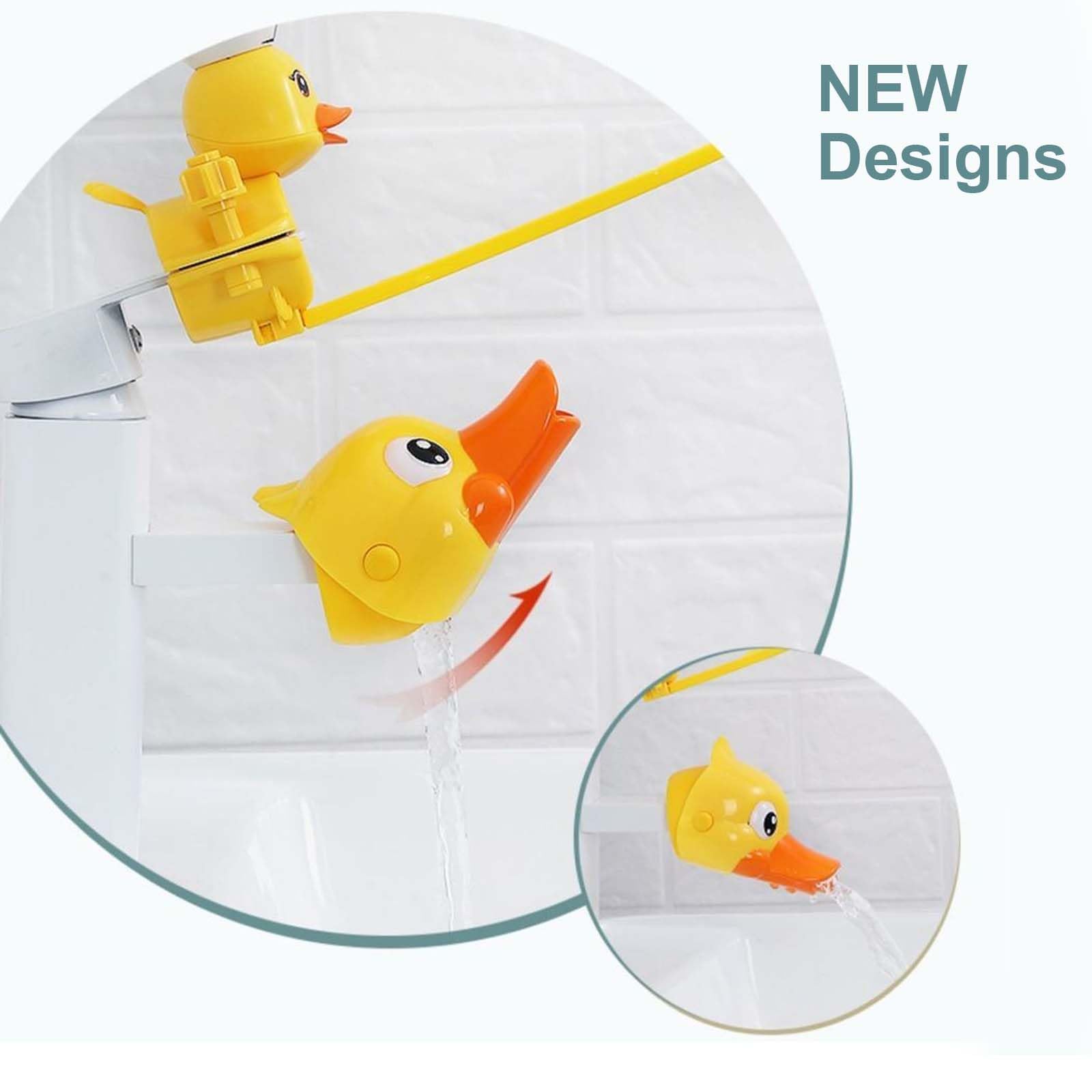 2 Piezas Extensor Grifo Niños Oso,Extensor De Grifo Para Niños Little Yellow Duck,Extensor De Grifo Para Niños Bebés Niños,Extensor Grifo Niños-Para El Baño - Ajustable