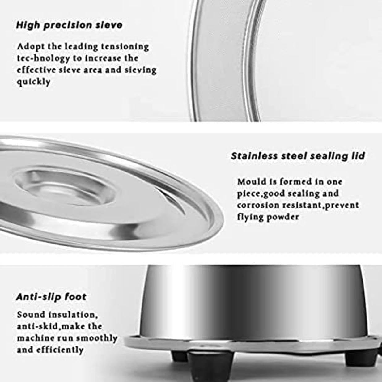 Coctelera eléctrica, tamiz vibratorio automático, tamiz Industrial de Acero Inoxidable para Alimentos, 1350RPM automático
