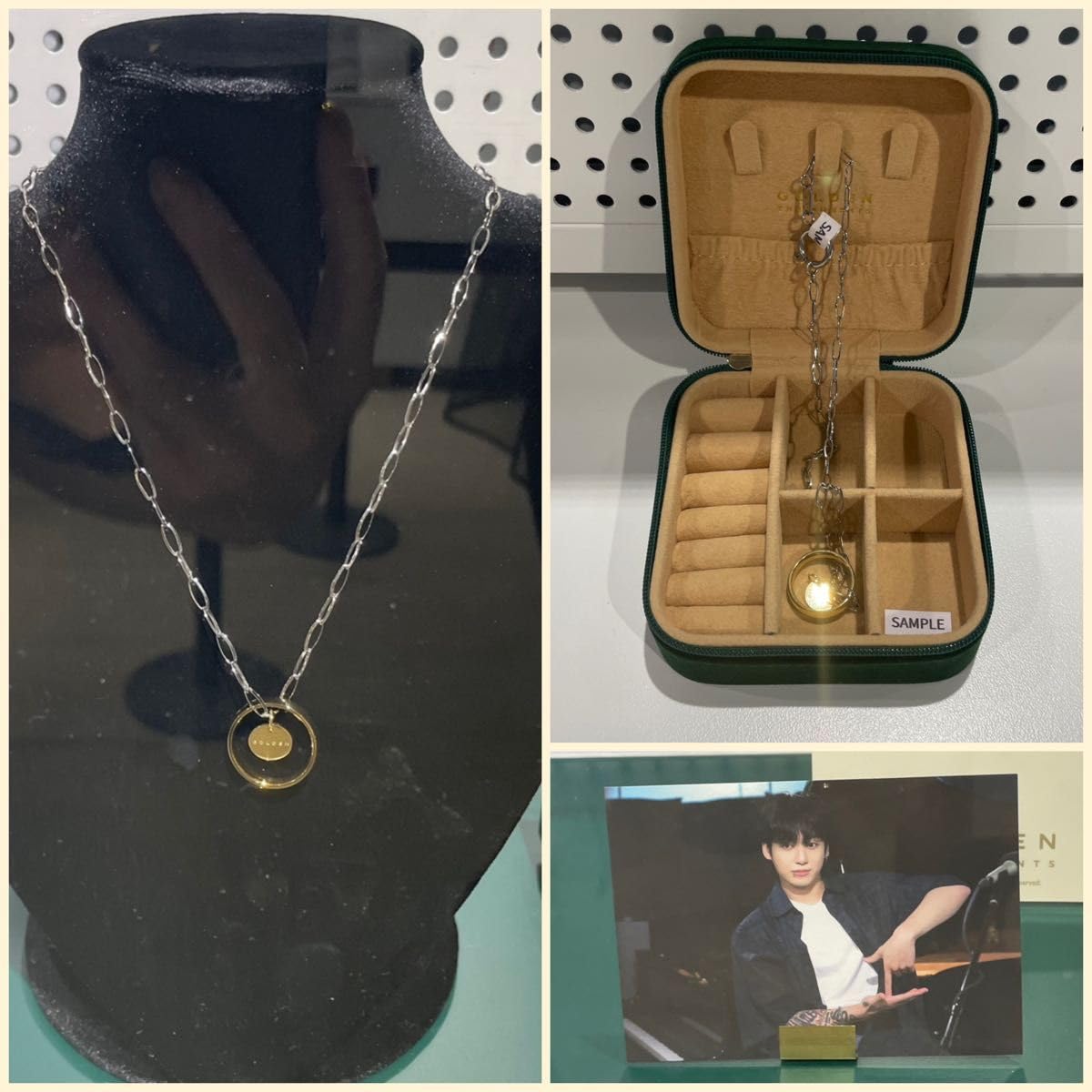 ジョングク展示会GOLDEN グッズネックレスジュエリーボックス他