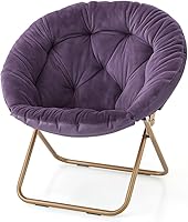 Vista 20 de Magshion Silla platillo para adultos, cómoda silla de sala de estar para dormitorio, esquina, dormitorio, apartamento, asiento circular esponjoso