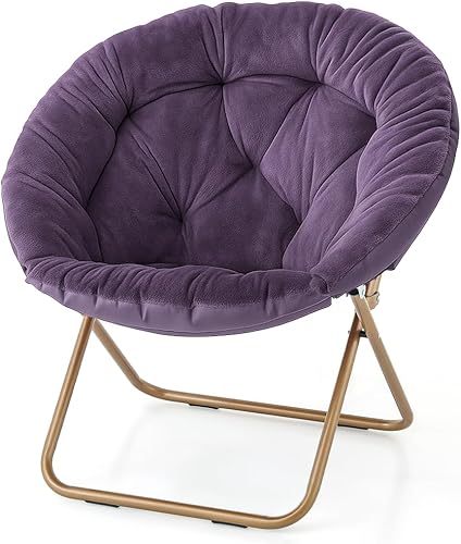 Miniatura 20 de Magshion Silla platillo para adultos, cómoda silla de sala de estar para dormitorio, esquina, dormitorio, apartamento, asiento circular esponjoso